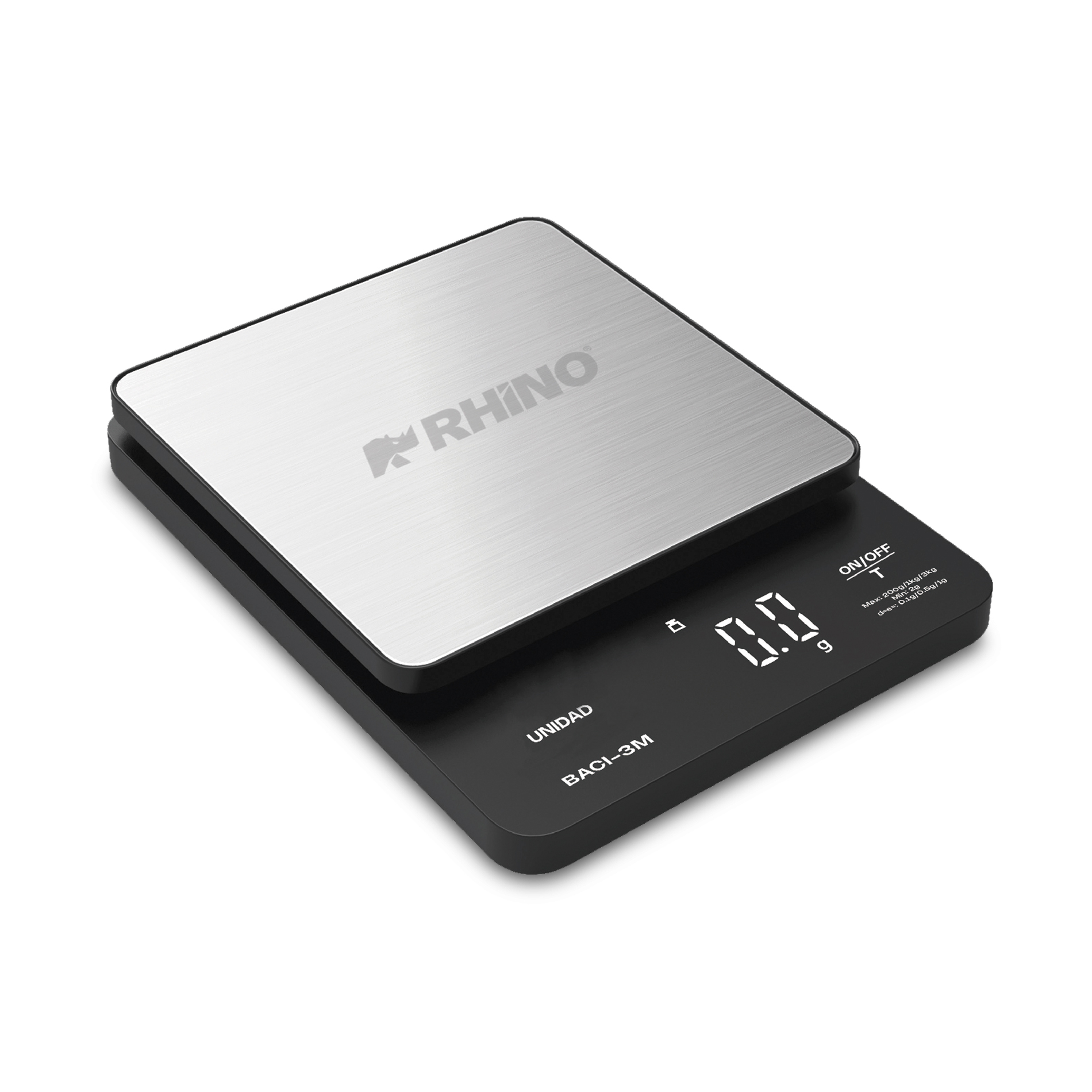 Báscula Digital de Precisión de 0.1 g con Capacidad de 3 kg RHINO  BACI-3M