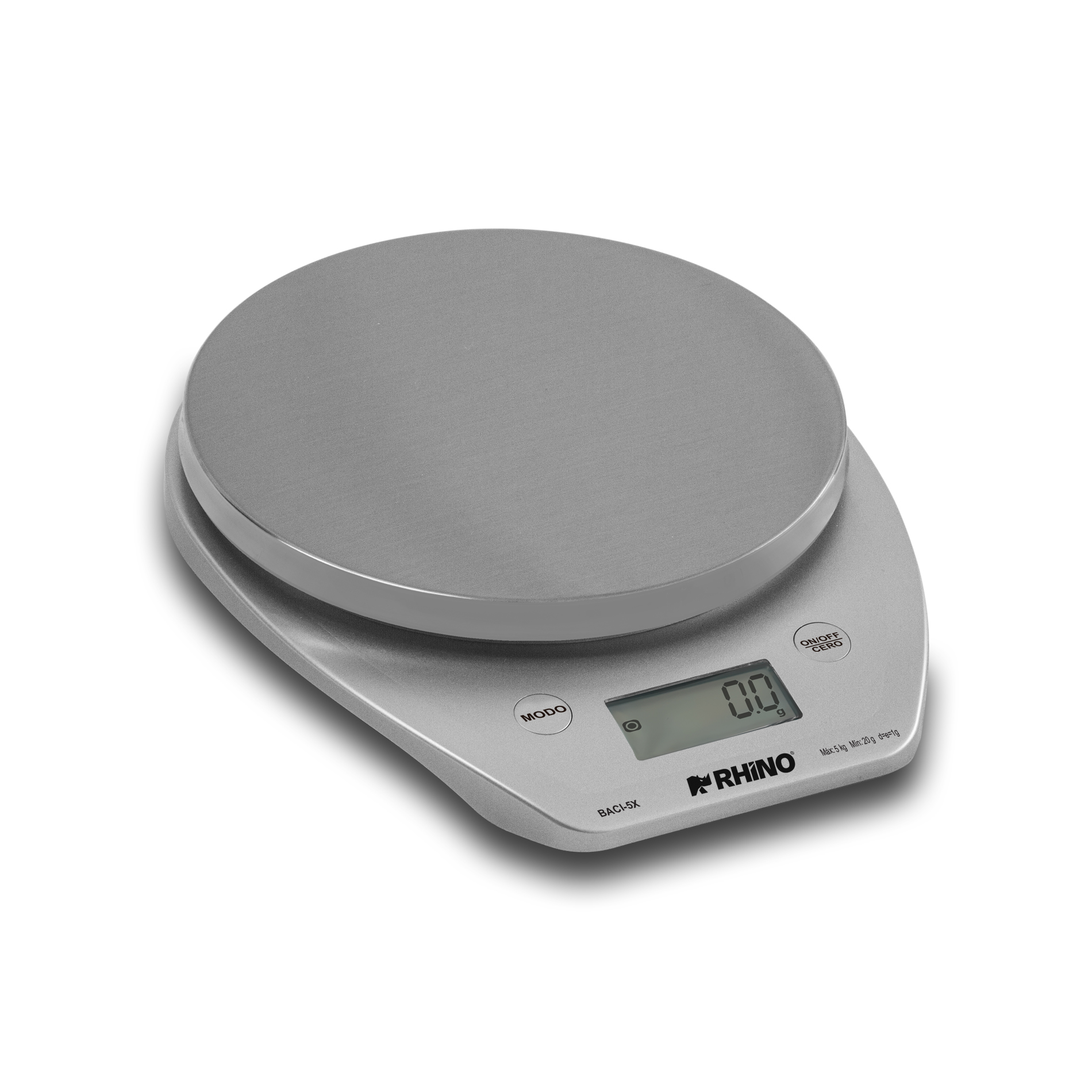 Báscula de cocina digital 5 kg con Bluetooth - Rhino BACI-5X
