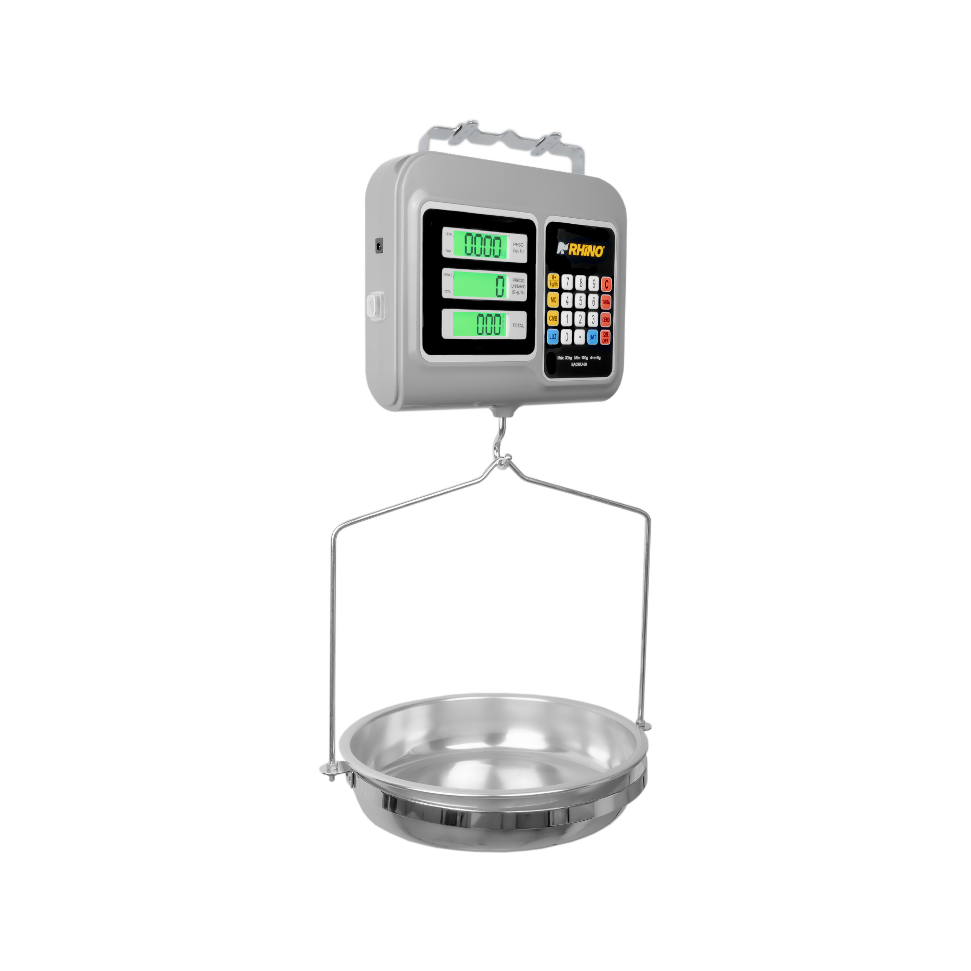 Báscula Electrónica Colgante Multifunciones 30 kg RHINO BACMU-30