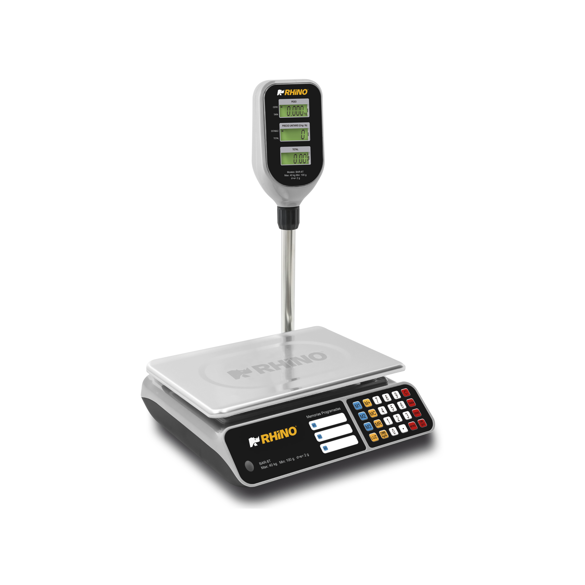 Báscula Electrónica Multifunciones con Torreta 40 kg RHINO BAR-8T